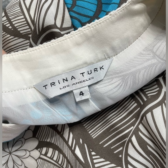 Trina Turk Bonita Women’s Floral Bell Sleeve Boho Mini Dress Size 4 100% Silk - Picture 2 of 12